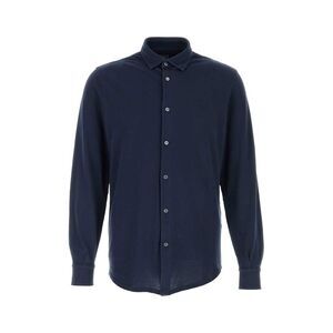Fedeli Men Navy Blue Piquet Shirt